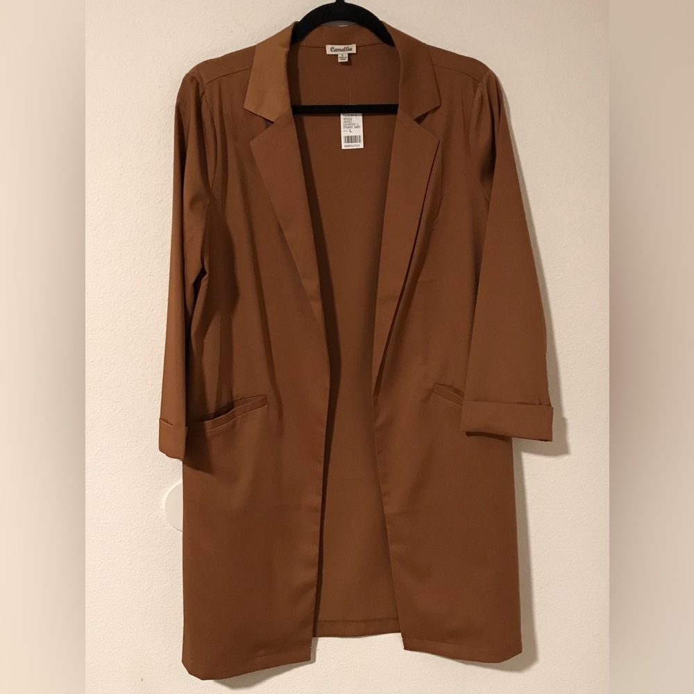NWT Elegant Brown Cardigan Coat
